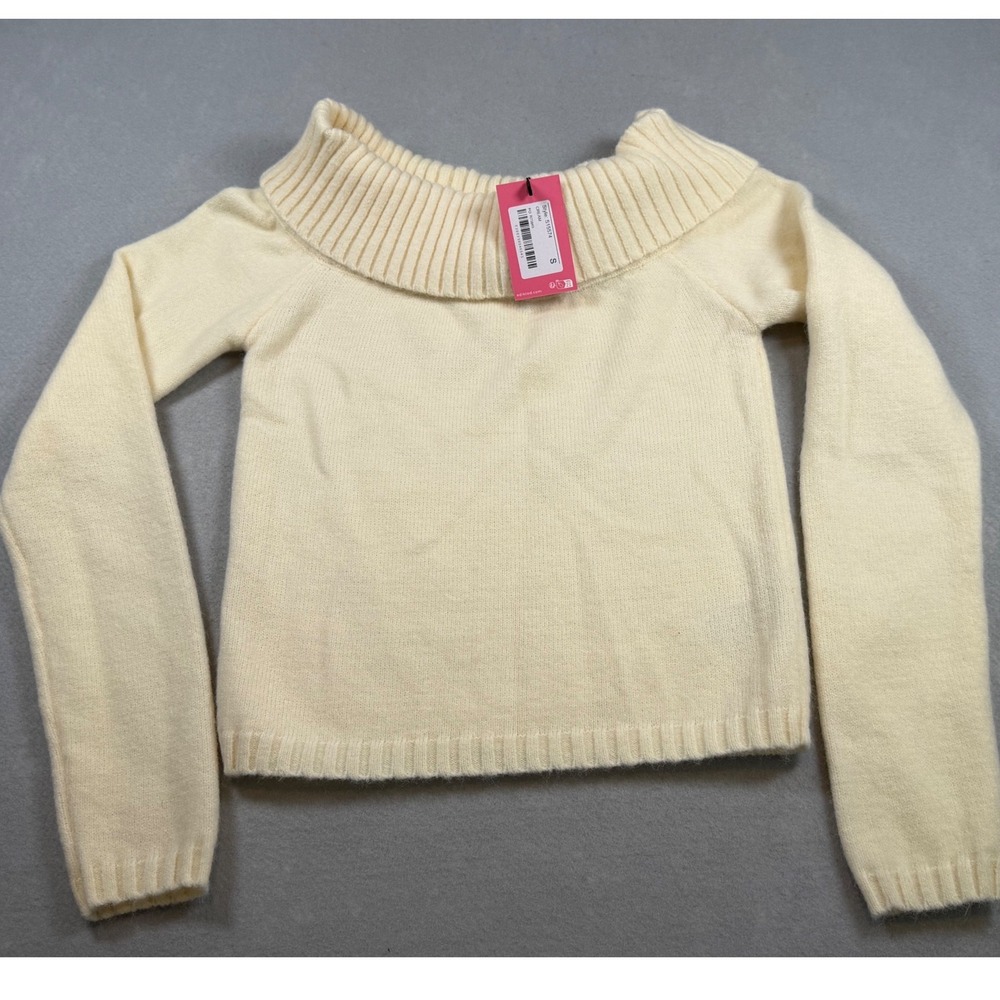 Edikted Womens Cream Off The Shoulder Ribbed Knit Sweater S15574 Size S NWT